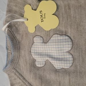 NWT TOUS baby teddy bear patch melange effect Jumper Knit sweater